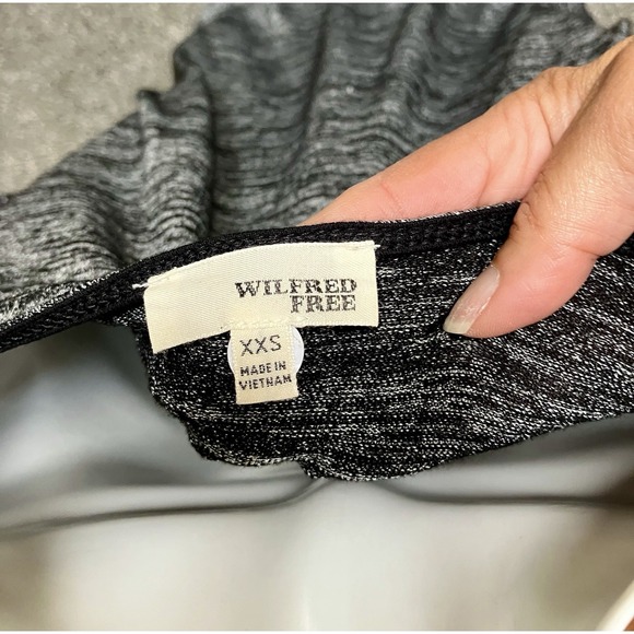 Aritzia Wilfred Free XXS Black Gray Knit Mini Dress Stretch Lightweight Women’s - Picture 6 of 8